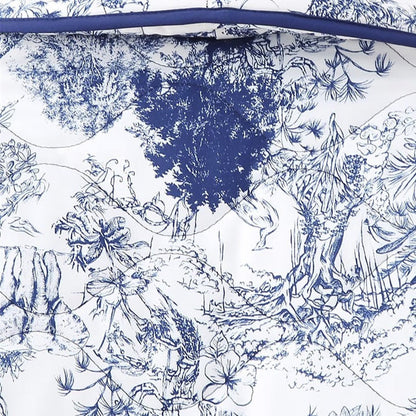 Veste japonaise homme motif encre bleue