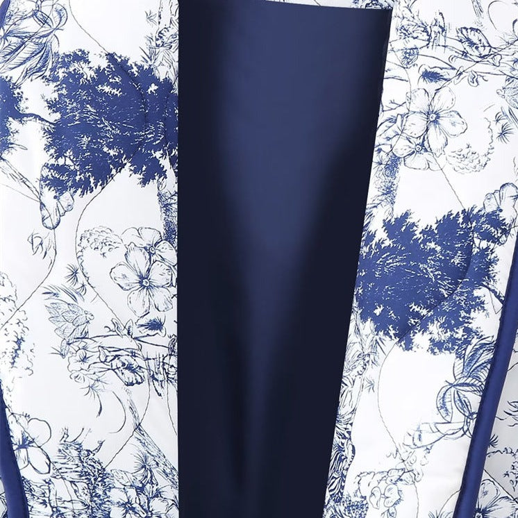 Veste japonaise homme motif encre bleue