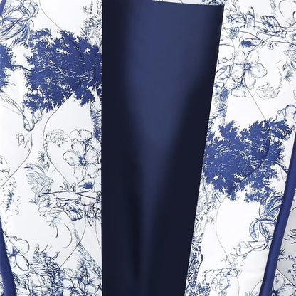 Veste japonaise homme motif encre bleue