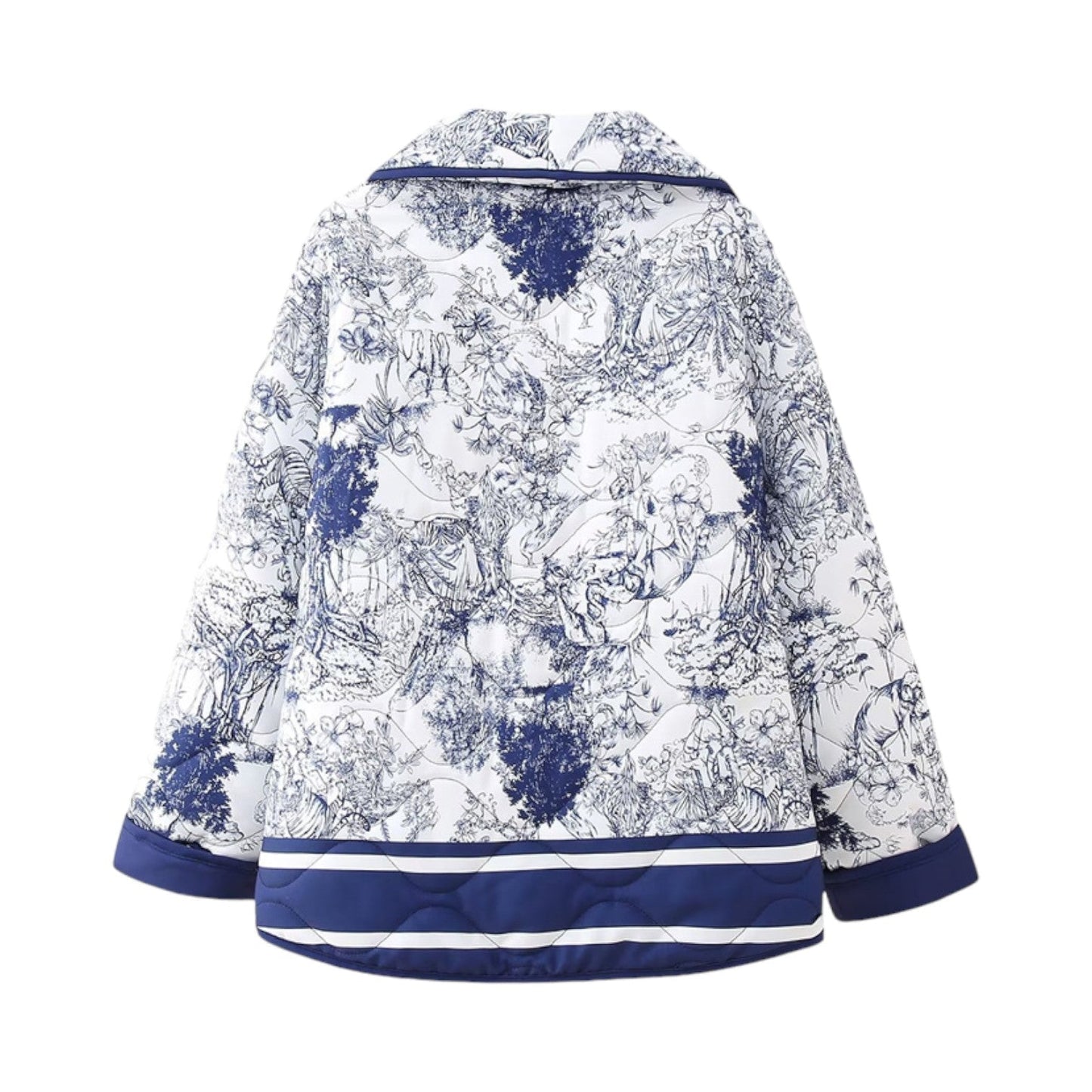 Veste japonaise homme motif encre bleue