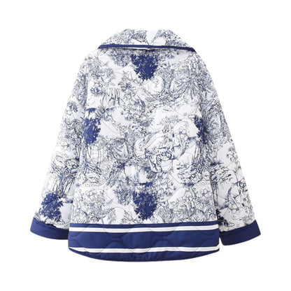 Veste japonaise homme motif encre bleue